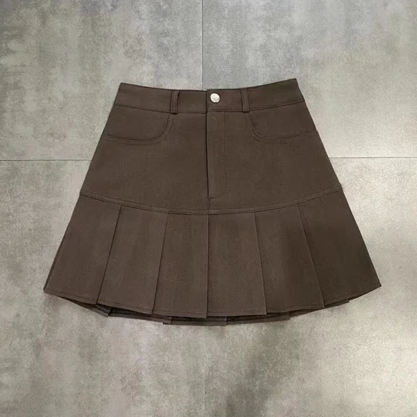 Y2K Vintage High Waist Pleated Skirt Women College Style Uniforms Safety Pants Mini Skirts Woman Korean Street Slim A-Line Skirt - Image 8